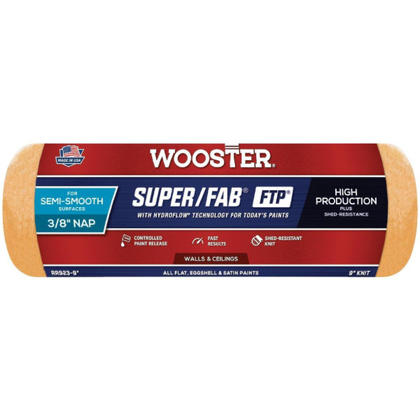 RR923-9 Wooster Super/Fab FTP 9 In. x 3/8 In. Knit Fabric Roller Cover