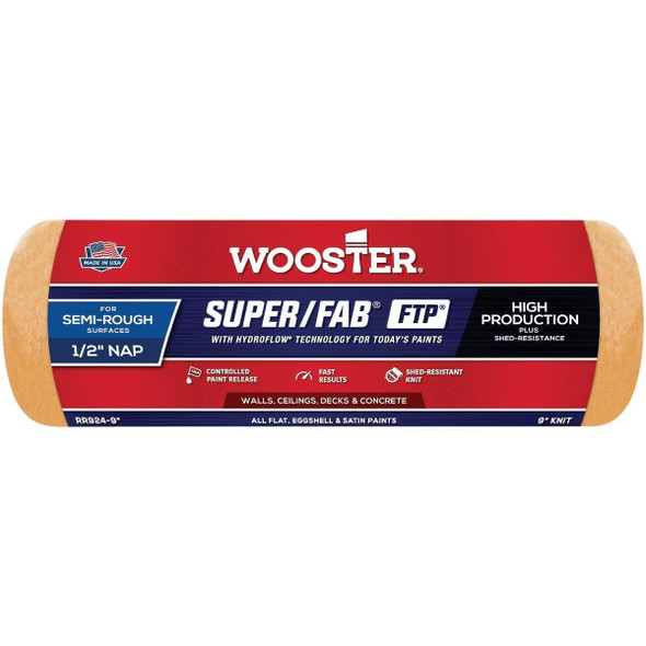 RR924-9 Wooster Super/Fab FTP 9 In. x 1/2 In. Knit Fabric Roller Cover
