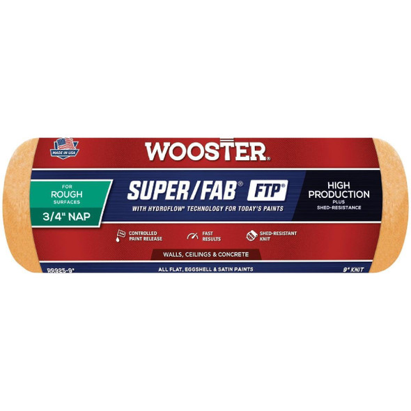 RR925-9 Wooster Super/Fab FTP 9 In. x 3/4 In. Knit Fabric Roller Cover