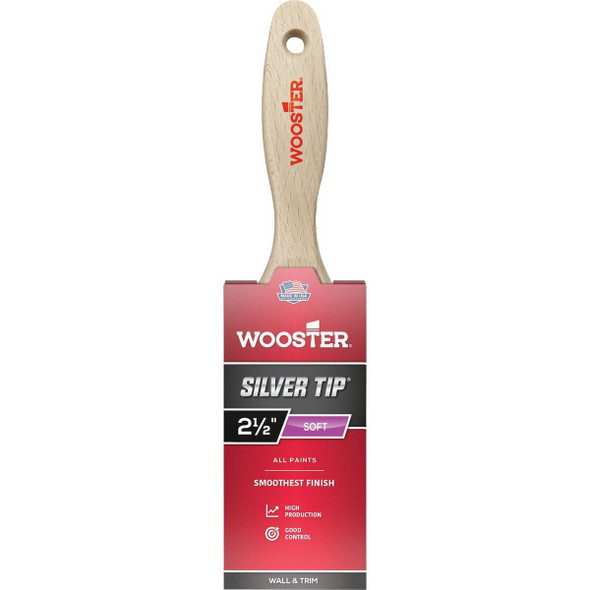5222-2 1/2 Wooster SILVER TIP 2-1/2 In. Flat Varnish And Paint Brush