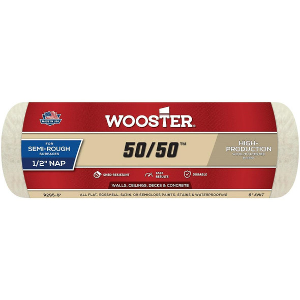 R295-9 Wooster 50/50 9 In. x 1/2 In. Knit Fabric Roller Cover