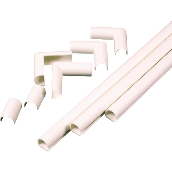 C100 Wiremold CordMate 1/2 In. x 3 Ft. Ivory Channel