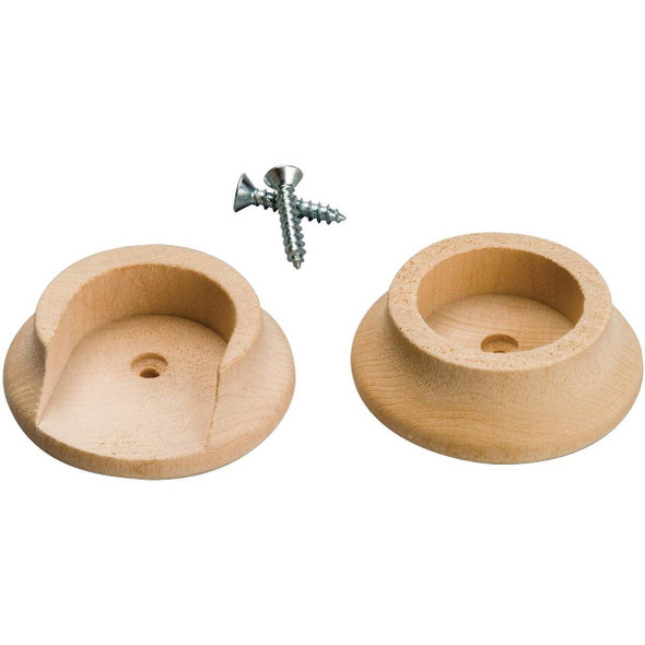 415D Waddell 1-3/4 In. Wood Closet Rod Socket, Natural (2-Pack)