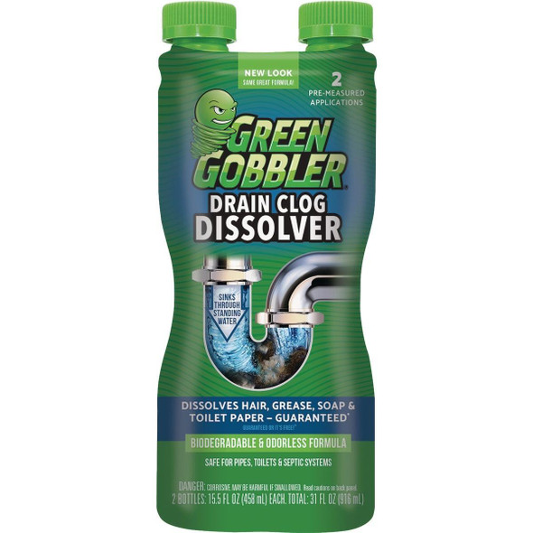 G8615A Green Gobbler Dissolve 31 Oz. Gel Drain Opener (2-Pack)