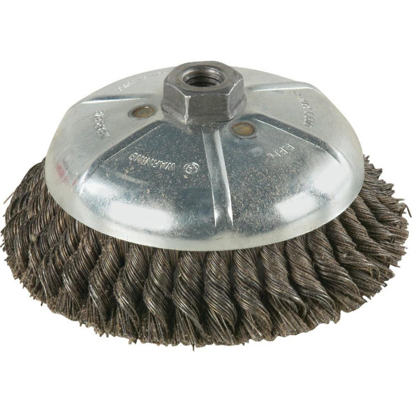 36045 Weiler Vortec 6 In. Knotted 0.02 In. Angle Grinder Wire Brush