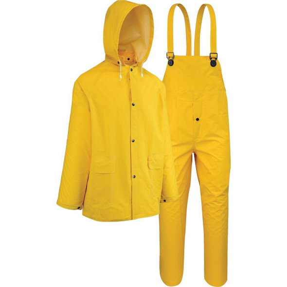 44035/L West Chester Protective Gear Large 3-Piece Yellow PVC Rain Suit