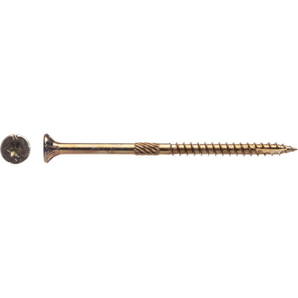 5YTX93 Big Timber #9 x 3 In. Yellow Zinc Flat Head Wood Screw (390 Ct., 5 Lb.)