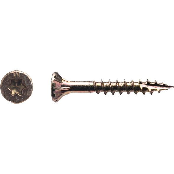 1YTX8114 Big Timber #8 x 1-1/4 In. Yellow Zinc Flat Head Wood Screw (231 Ct., 1 Lb.)