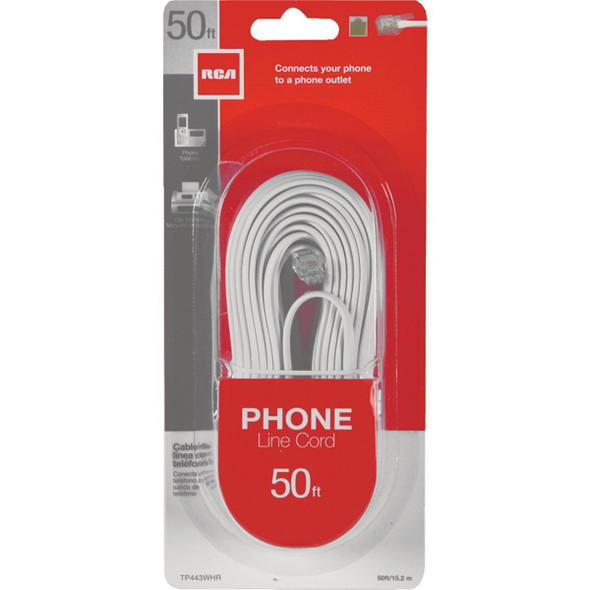 TP443WHR RCA 50 Ft. White Phone Cord
