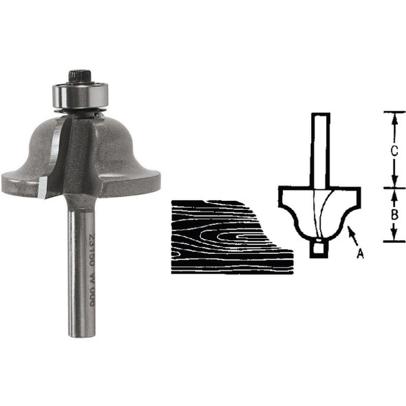 23150 Vermont American Roman Carbide Tip 1/4 In. Ogee Bit