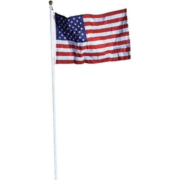 SFP18F-S Valley Forge 3 Ft. x 5 Ft. Polycotton American Flag & 18 Ft. Pole Kit