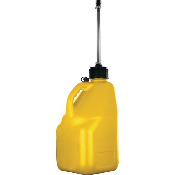 4033 Plastic Product Formers 5 Gal. Square Plastic Multi-Purpose Utility Jug, Yellow