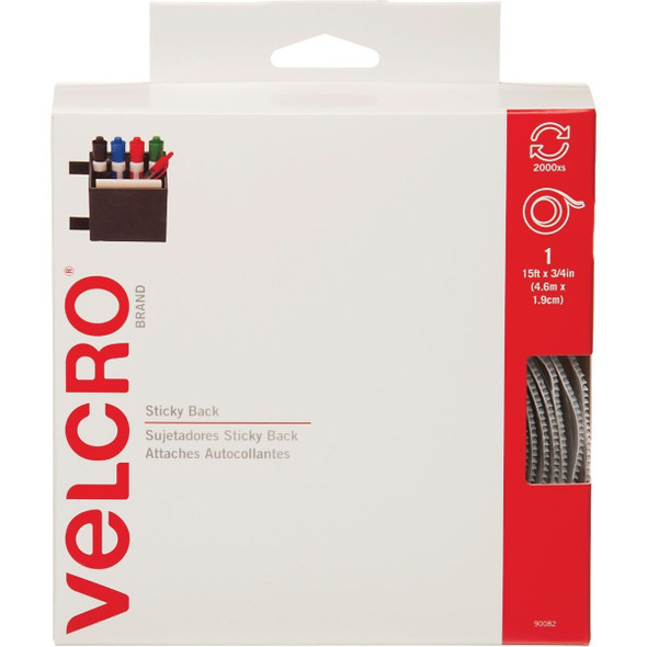 90082 VELCRO Brand 3/4 In. x 15 Ft. White Sticky Back Reclosable Hook & Loop Roll