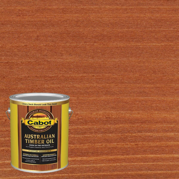 140.0003459.007 Cabot Australian Timber Oil Translucent Exterior Oil Finish, Mahogany Flame, 1 Gal.