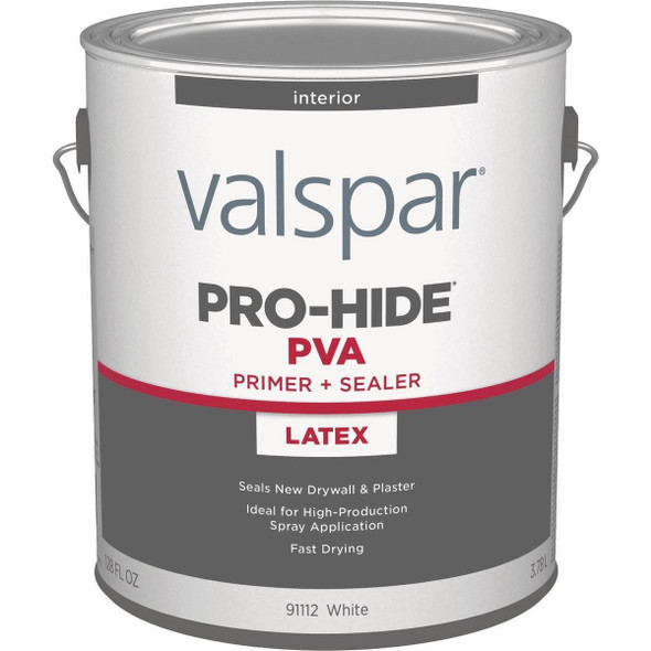 028.0091112.007 Valspar Pro-Hide PVA Interior Latex Drywall Primer, White, 1 Gal.