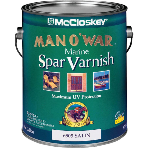 080.0006505.007 McCloskey Man O'War VOC Satin Spar Interior & Exterior Varnish, Gallon