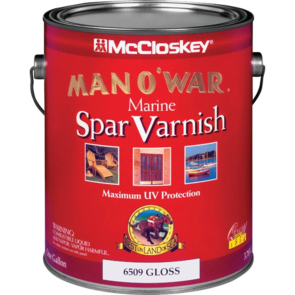 080.0006509.007 McCloskey Man O'War VOC Gloss Spar Interior & Exterior Varnish, Gallon