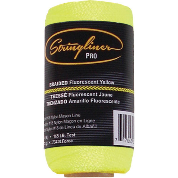 35165 Stringliner 250 Ft. Fluorescent Yellow Braided Nylon Mason Line