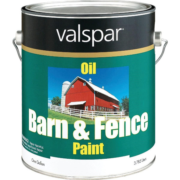 018.3141-75.007 Valspar Oil Paint & Primer In One Low Sheen Barn & Fence Paint, White, 1 Gal.