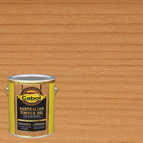 140.0003457.007 Cabot Australian Timber Oil Translucent Exterior Oil Finish, Amberwood, 1 Gal.