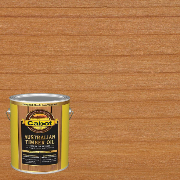 140.0003458.007 Cabot Australian Timber Oil Translucent Exterior Oil Finish, Honey Teak, 1 Gal.
