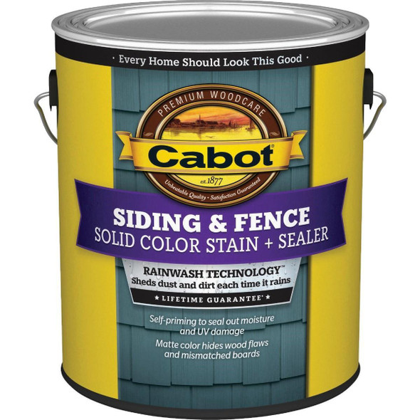140.0000812.007 Cabot Solid Color Acrylic Siding & Fence Exterior Stain, Ultra White, 1 Gal.