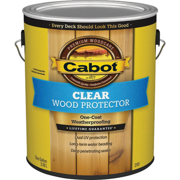 140.0002101.007 Cabot Clear Water-Based VOC Wood Protector, 1 Gal.