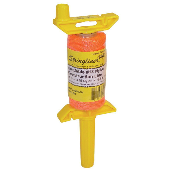 25106 Stringliner PRO 270 Ft. Fluorescent Orange Twisted Nylon Mason Line Reel