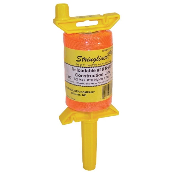 25406 Stringliner PRO 540 Ft. Fluorescent Orange Twisted Nylon Mason Line Reel