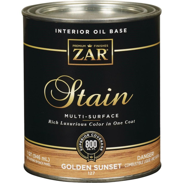 12712 ZAR Oil-Based Wood Stain, Golden Sunset, 1 Qt.