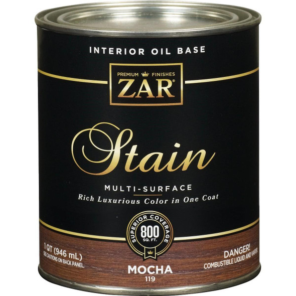 11912 ZAR Oil-Based Wood Stain, Mocha, 1 Qt.