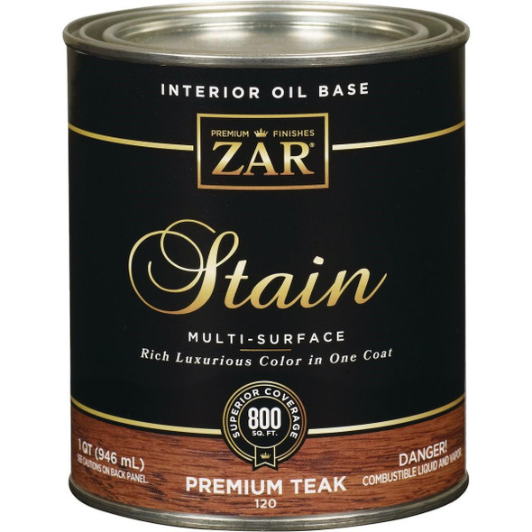 12012 ZAR Oil-Based Wood Stain, Premium Teak, 1 Qt.