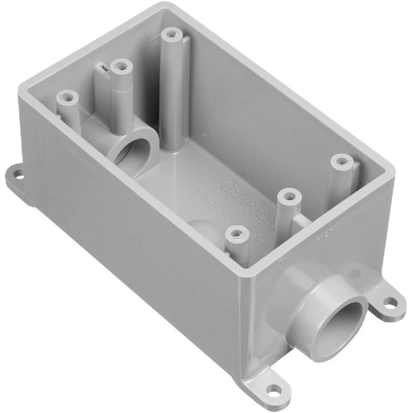 E981DFNCTN Carlon 1-Gang PVC Molded Rigid Non-Metallic Dead-End Termination Wall Box, 1/2 In. Outlet