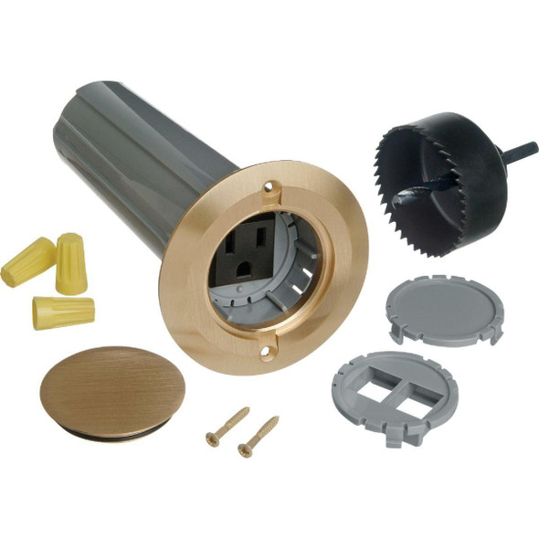 E971FBDI-2 Steel City Brass 2-1/4 In. x 2-1/4 In. Floor Box Outlet Kit
