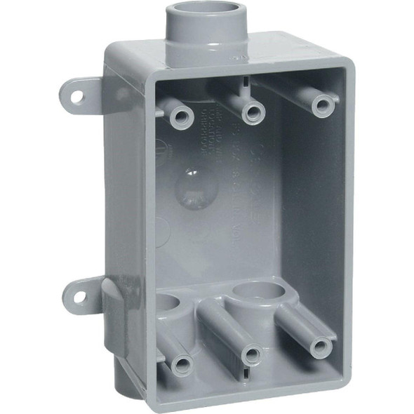 E979DFNR Carlon 1-Gang PVC Molded Rigid Non-Metallic Wall Box, 1/2 In. Outlet