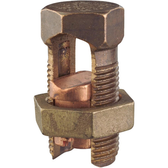 1H Blackburn 2 Str. to 6 Sol. Silicon Bronze Alloy High-Strength Split Bolt Connector