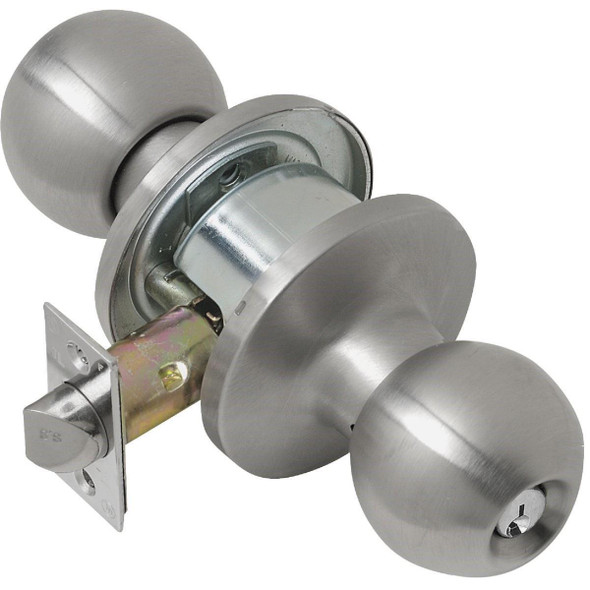 CL101704 Tell Satin Stainless Steel Storeroom Door Knob Lockset