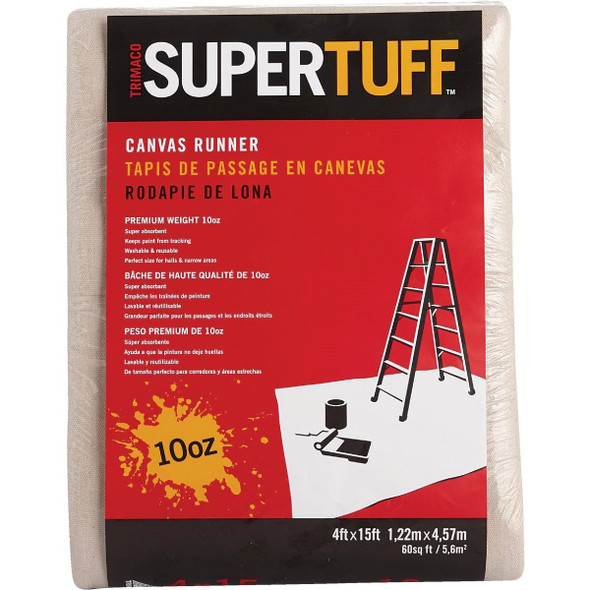51128 Trimaco SuperTuff Canvas 4 Ft. x 15 Ft. 10 Oz. Drop Cloth