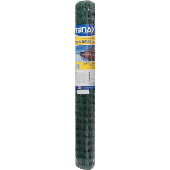 2A110228 Tenax Sno-Guard 4 Ft. H. x 100 Ft. L. Polyethylene Snow Safety Fence, Green