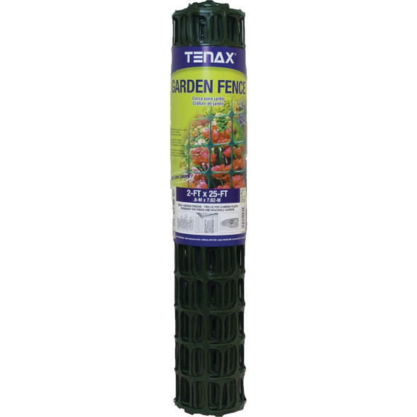 2A140089 Tenax 2 Ft. H. x 25 Ft. L. High-Density Polyethylene Garden Fence, Green