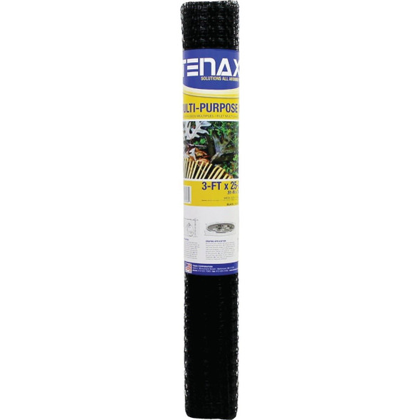 60043989 Tenax 3/4 In. x 1 In. Mesh 3 Ft. x 25 Ft. Black Multi-Purpose Net