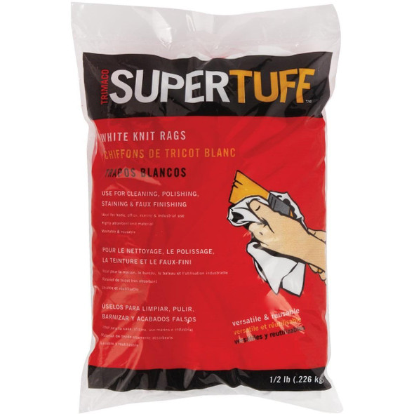 10811 Trimaco SuperTuff 8 Oz. White Knit Staining Rags