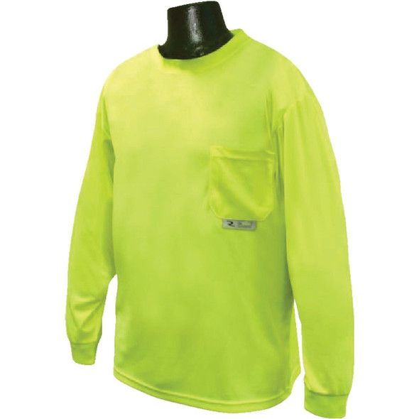 SW46406-XL Safety Works Professional Hi-Vis Green Long Sleeve Safety Shirt, XL