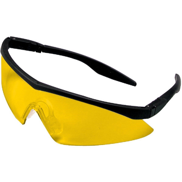 10021280 Safety Works Straight Temple Black Frame Safety Glasses with Anti-Fog Amber Lenses