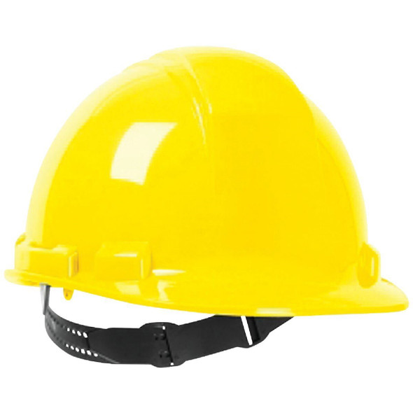 SWX00345 Safety Works Yellow Cap Style Non-Vented Hard Hat with Pin Lock