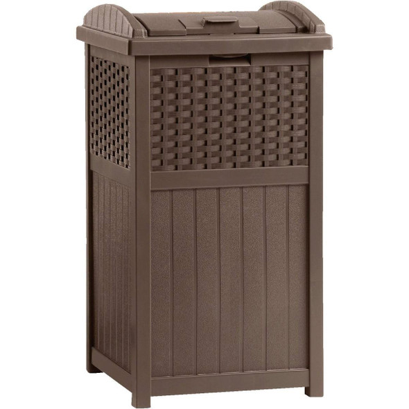 GHW1732 Suncast 30 to 33 Gal. Brown Trash Can with Lid