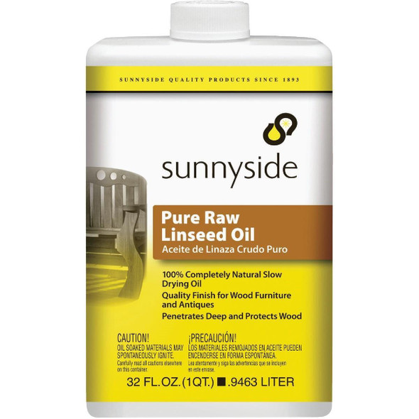 87332 Sunnyside Pure Raw Linseed Oil, 1 Qt.