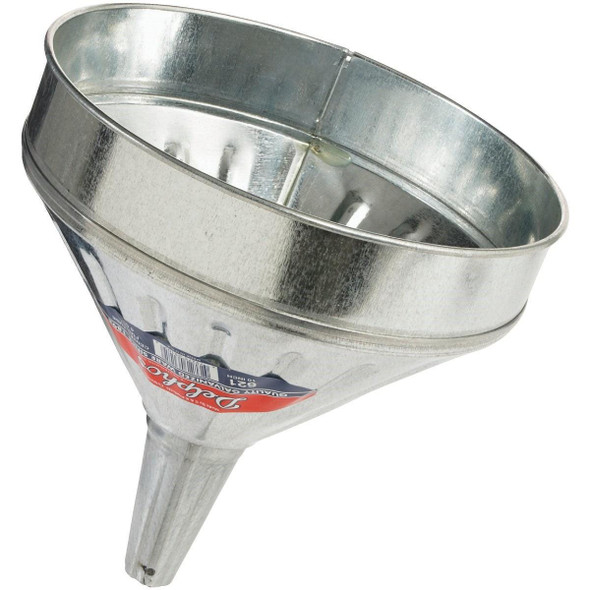 621 Delphos Heavy-Duty 6 Qt. Galvanized Steel Funnel with Center Spout
