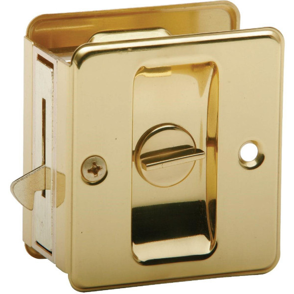 SC991B-605 Schlage Privacy Polished Brass Pocket Door Lock Pull