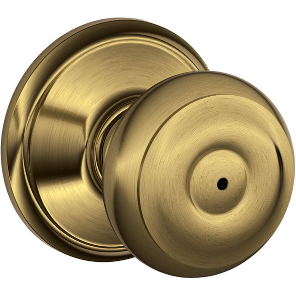 F40GEO609 Schlage Georgian Antique Brass Bed & Bath Door Knob